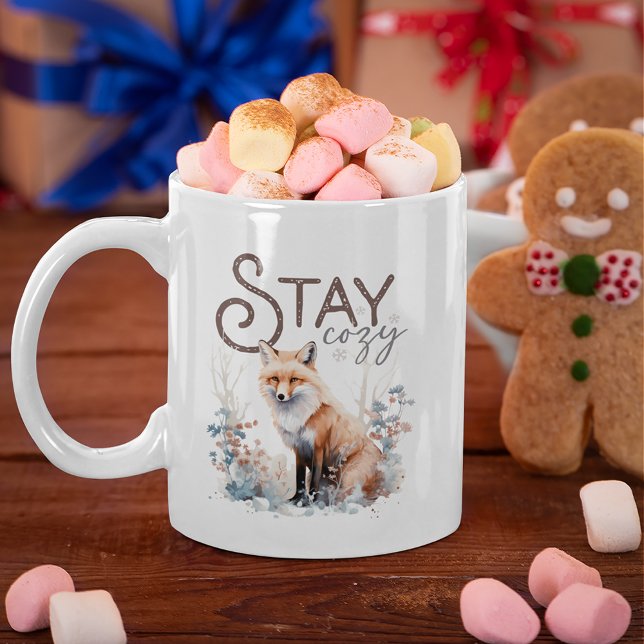 Mug Restez confortable Woodland Fox Noël (Créateur téléchargé)