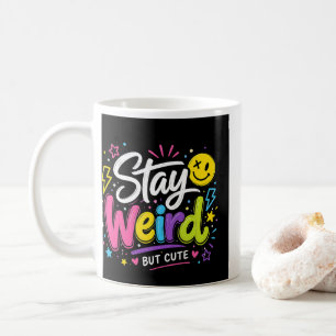 Mug Restez Drôle Mais Mignon T-Shirt De Doodle Coloré