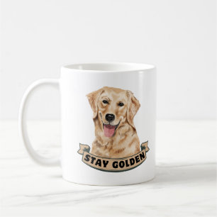 Mug Restez en or, Amoureux des chiens de Golden Retrie