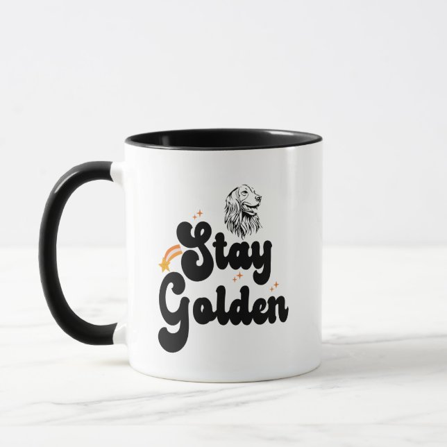 Mug Restez Golden Super Retriever Chien Animaux Animau (Gauche)
