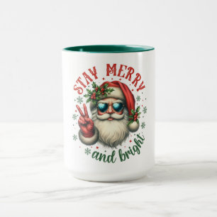 Mug Restez Joyeux et Cool brillant Père Noël Noël