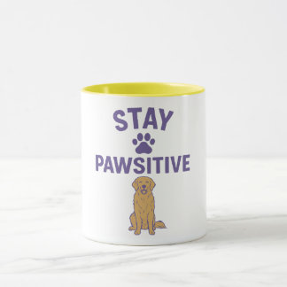Mug restez positif, restez pawsitif