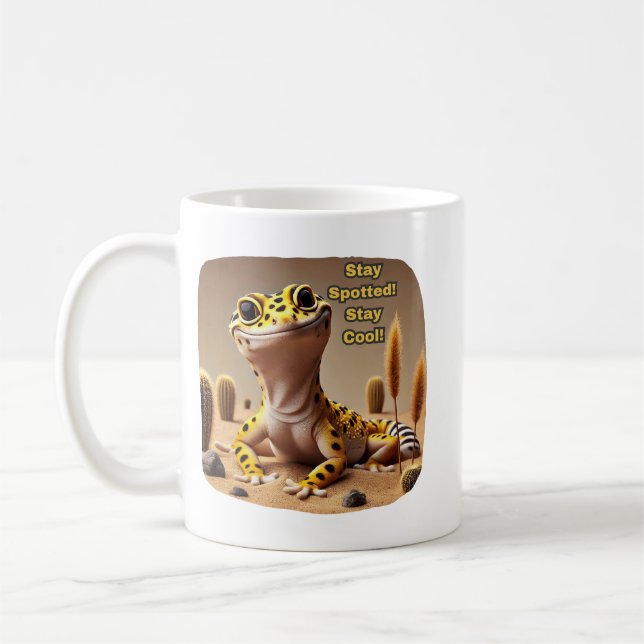 Mug Restez Repéré, Restez Cool ! Leopard Gecko (Gauche)