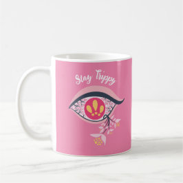 Mug Restez Trippy Oeil rose floral psychédélique