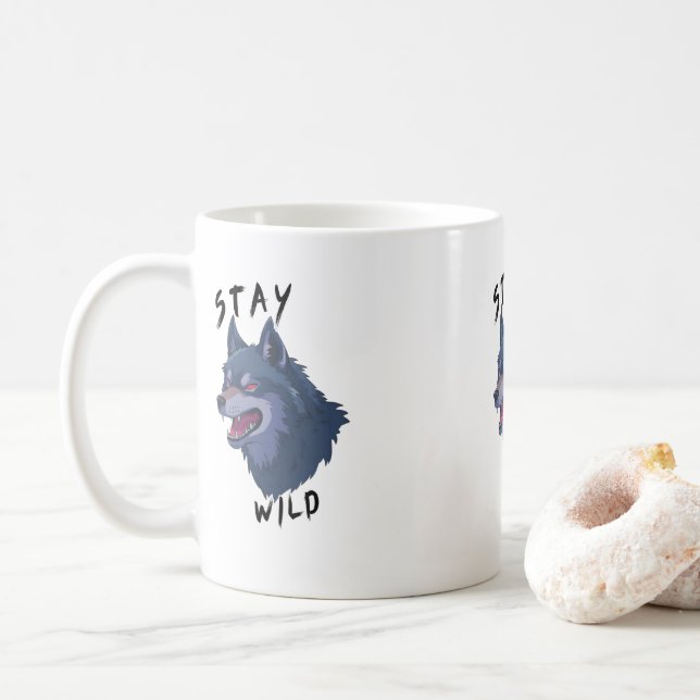 Mug Restez Wild Bold Wolf Spirit (Avec donut)