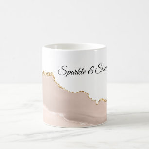 Mug Résumé Abstrait de Blush Crème Or