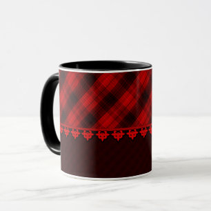 Mug Résumé carreaux écossais à carreaux seamless rouge