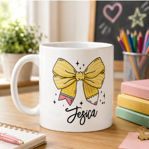 Mug Retour à l'école Coquette Nom personnalisé