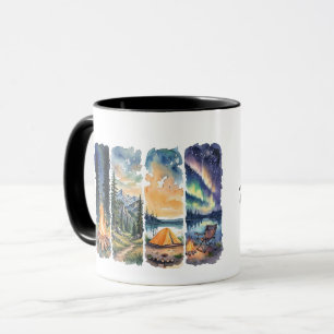 Mug Retour au camping Design de camping à l'aquarelle