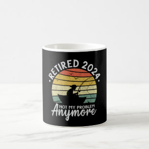 Mug Retraité 2024 Pas mon problème Plus drôle Pêche