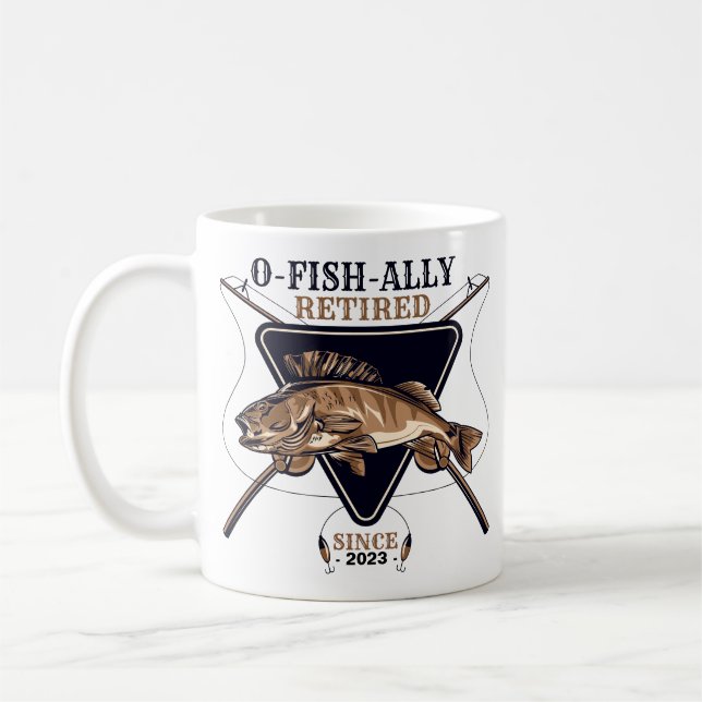 Mug Retraite drôle Personnalisée Ofish Retraité (Gauche)