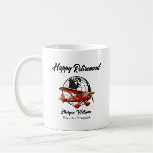 Mug Retraite Globe Travel Plane Plane Places