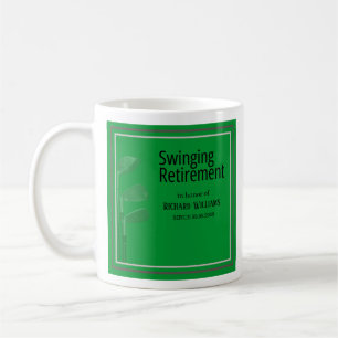 Mug Retraite Party Golf Moderne Entreprise Vert Noir