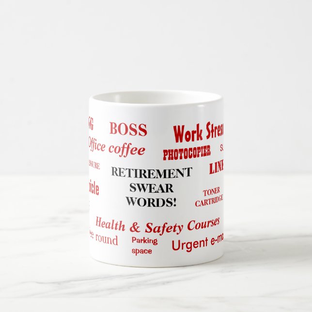 Mug Retraite Sweords Words Drôle Retraite Gift Joke (Centre)