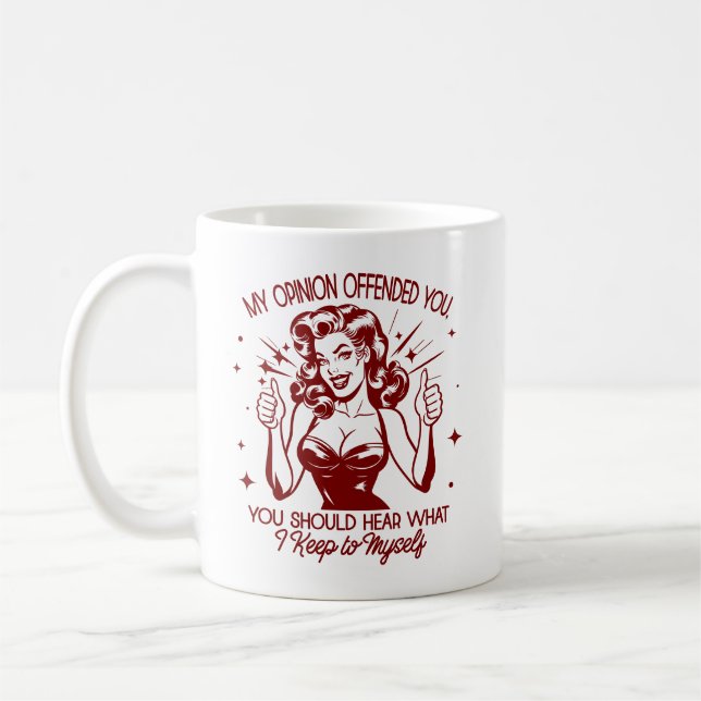 Mug Retro 1950 Glam Girl Drôle Citation sarcastique (Gauche)