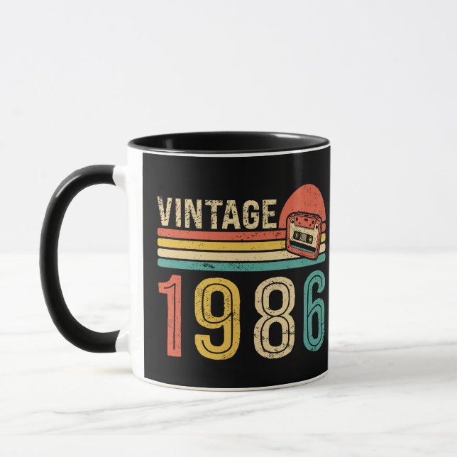 Mug Retro 1986 Birthday Cassette Tape Nostalgic Bday (Gauche)