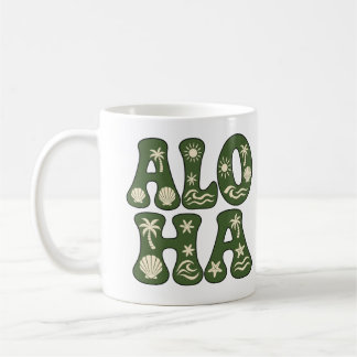 Mug Rétro Aloha Tropical Beach Esthétique Personnalisé