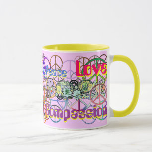 Mug Rétro Années 60 Signe de Paix en AbondancePaix Amo