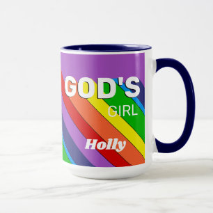 Mug Retro Arc-en-ciel couleurs Fille de Dieu ROYGBIV C