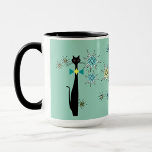 Mug Retro Atomique Cool Chat & Étoiles Mid Century
