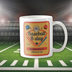 Mug Retro Baseball Anniversaire Homme 50e Anniversaire