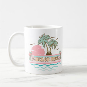 Mug Retro Beach Bum Thème Tropical Palmiers