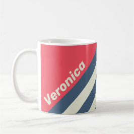Mug Retro Beach Club Stripes with Name