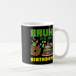 Mug Retro Bruh C'est mon anniversaire Pixel Cake Gamer