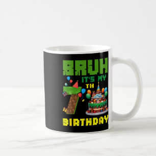 Mug Retro Bruh C'est mon anniversaire Pixel Cake Gamer