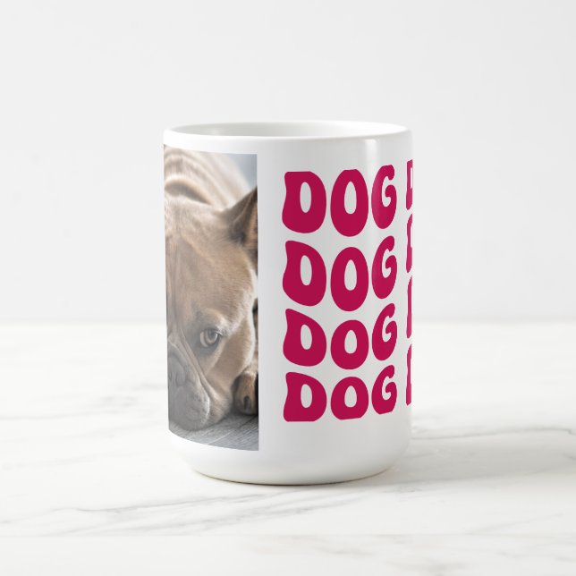 Mug Retro Chien Papa Photo personnalisée (Centre)