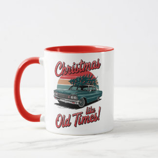 Mug Retro Christmas Car – Old Times Holiday