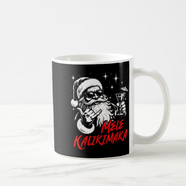 Mug Retro Christmas Mele Kalikimaka Santa Shaka Hawaii (Droite)