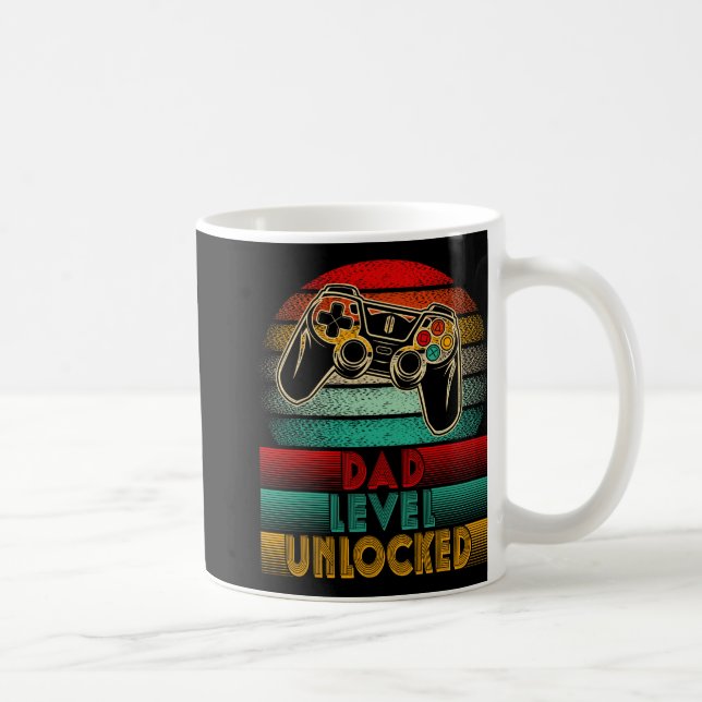 Mug Retro Dad Level Unlocked New Dad Controller Father (Droite)