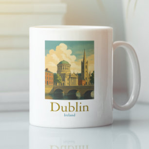 Mug Retro Dublin Irlande Voyage Vintage Art