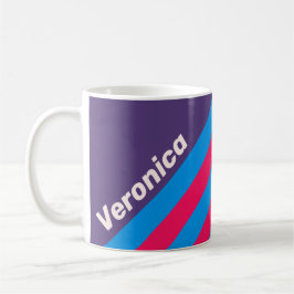 Mug Retro Electric Grape Stripes with Name
