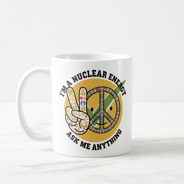 Mug Retro énergie nucléaire conception vectorielle art (Gauche)