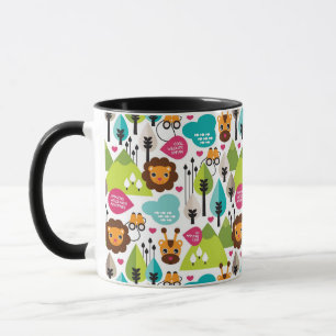 Mug rétro faune de lion de safari d'enfants