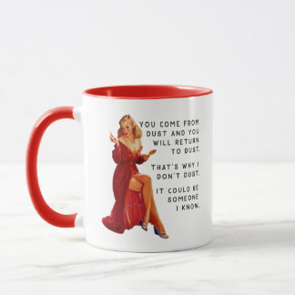 Mug Rétro femme de ménage Sagesse poussière à la pouss
