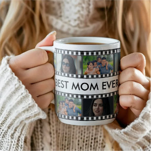 Mug Retro Film Strip Best Mom Ever Photo Collage
