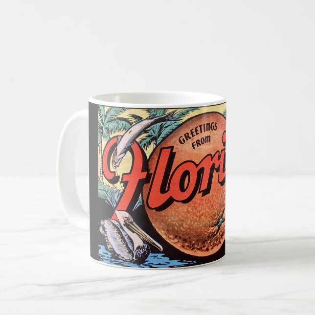 Mug Retro Floride Orange  (Devant gauche)