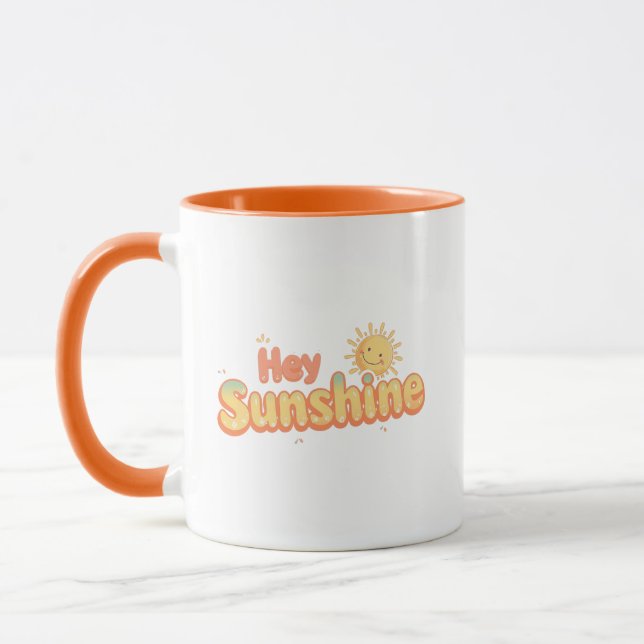 Mug Retro Good Vibes and Sunshine Saying (Gauche)