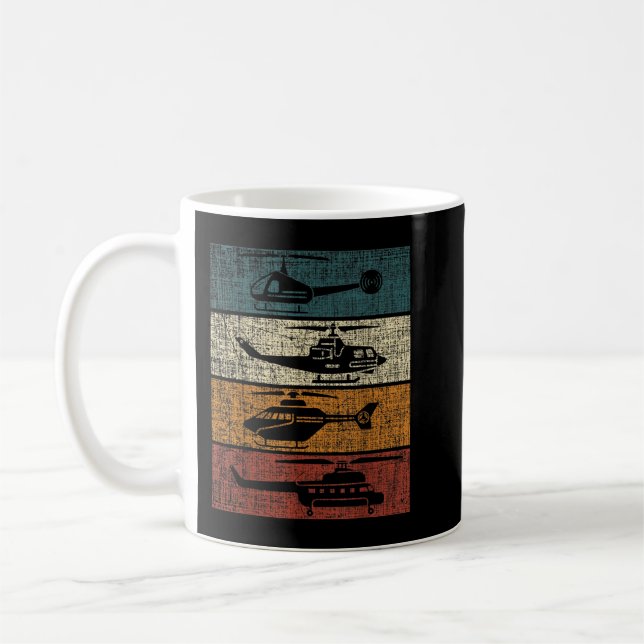 Mug Retro Helicopter Pilot Vintage Aviation  (Gauche)