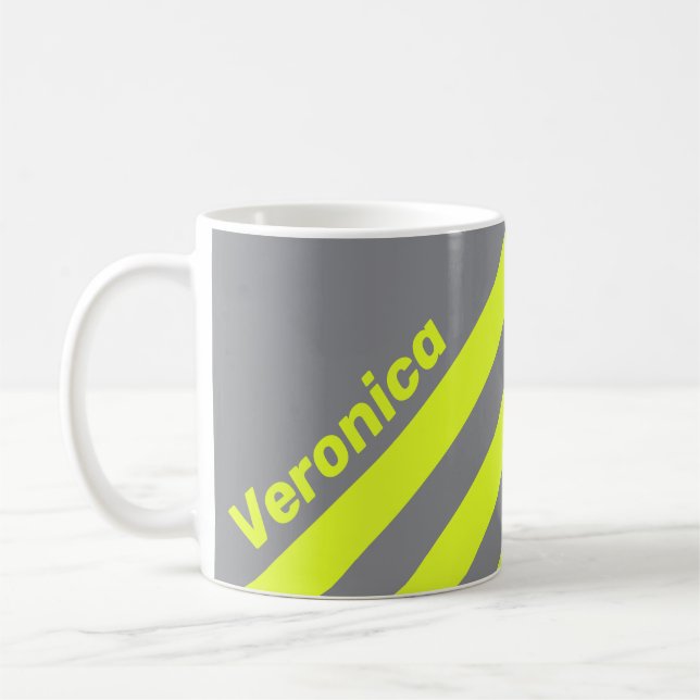 Mug Retro HI VIS Three Stripes with Name (Gauche)