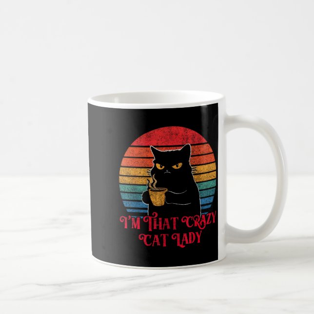 Mug Retro I'm That Crazy Cat Lady Cat Lover Quote Funn (Droite)