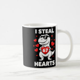Mug Rétro Je vole 67 cœurs 67 Saint-Valentin Dinosaure