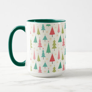 Mug Retro Joyeux arbres de Noël Fun Motif de vacances