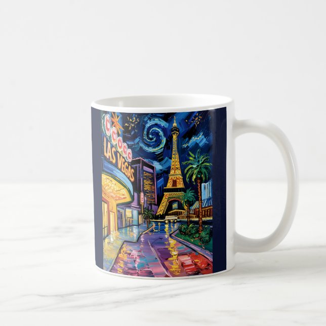 Mug Retro Las Vegas Van Gogh Style Casino Night City (Droite)