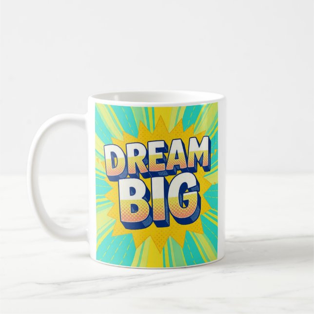 Mug Rétro lettrage rêve grand texte (Gauche)