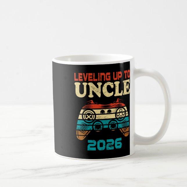 Mug Retro Leveling Up To Uncle 2026 Pregnancy Announce (Droite)