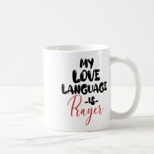 Mug Rétro Ma Langue D'Amour Est La Prière Jésus Christ